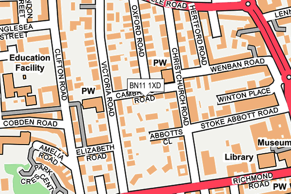BN11 1XD map - OS OpenMap – Local (Ordnance Survey) BN11 1XD map - OS OpenMap – Local (Ordnance Survey)