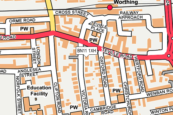 BN11 1XH map - OS OpenMap – Local (Ordnance Survey) BN11 1XH map - OS OpenMap – Local (Ordnance Survey)