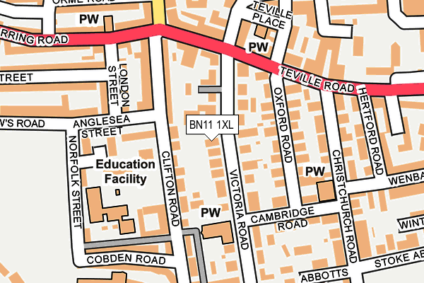 BN11 1XL map - OS OpenMap – Local (Ordnance Survey) BN11 1XL map - OS OpenMap – Local (Ordnance Survey)