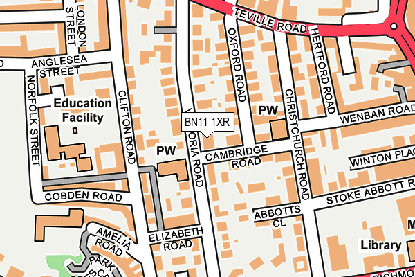 BN11 1XR map - OS OpenMap – Local (Ordnance Survey)