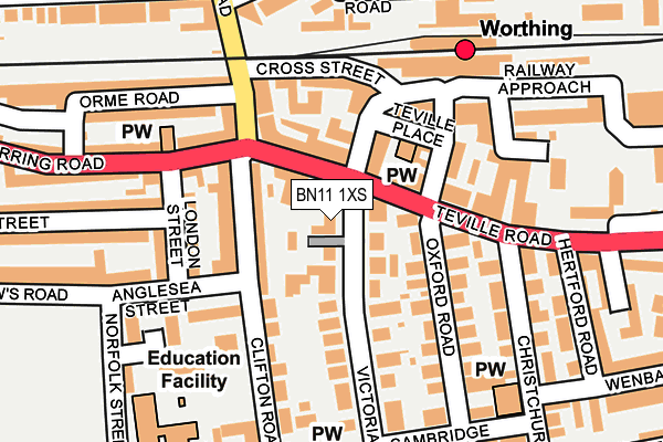 BN11 1XS map - OS OpenMap – Local (Ordnance Survey)