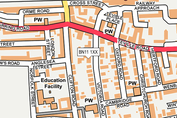 BN11 1XX map - OS OpenMap – Local (Ordnance Survey) BN11 1XX map - OS OpenMap – Local (Ordnance Survey)