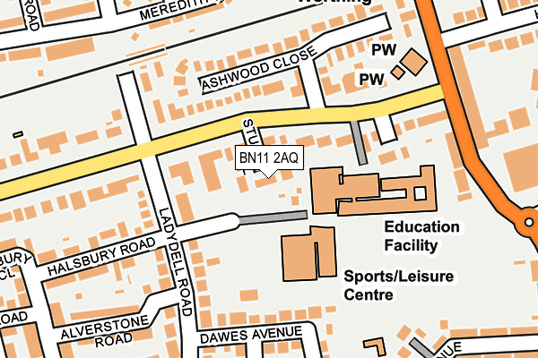 BN11 2AQ map - OS OpenMap – Local (Ordnance Survey)