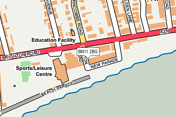 BN11 2BG map - OS OpenMap – Local (Ordnance Survey) BN11 2BG map - OS OpenMap – Local (Ordnance Survey)
