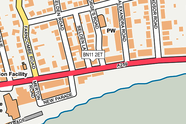 BN11 2ET map - OS OpenMap – Local (Ordnance Survey) BN11 2ET map - OS OpenMap – Local (Ordnance Survey)