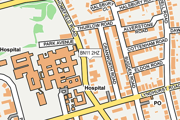 BN11 2HZ map - OS OpenMap – Local (Ordnance Survey) BN11 2HZ map - OS OpenMap – Local (Ordnance Survey)