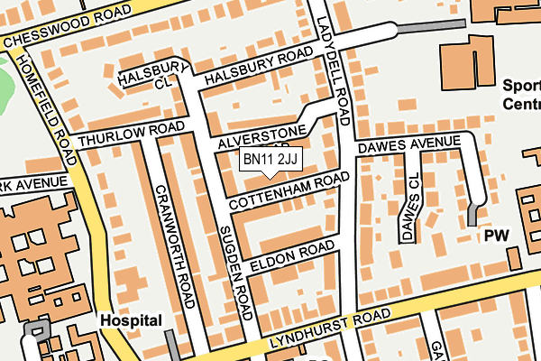 BN11 2JJ map - OS OpenMap – Local (Ordnance Survey) BN11 2JJ map - OS OpenMap – Local (Ordnance Survey)