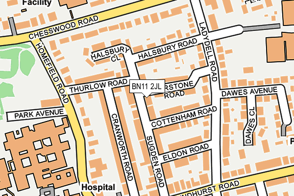BN11 2JL map - OS OpenMap – Local (Ordnance Survey) BN11 2JL map - OS OpenMap – Local (Ordnance Survey)