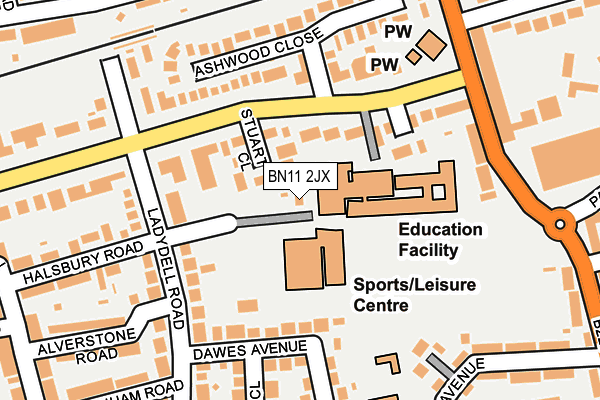 BN11 2JX map - OS OpenMap – Local (Ordnance Survey) BN11 2JX map - OS OpenMap – Local (Ordnance Survey)