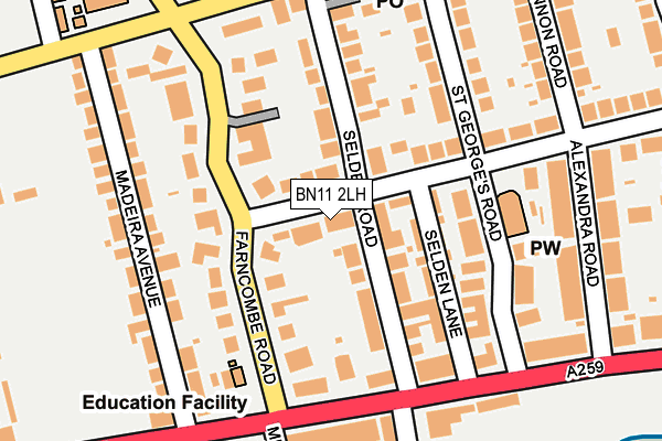 BN11 2LH map - OS OpenMap – Local (Ordnance Survey) BN11 2LH map - OS OpenMap – Local (Ordnance Survey)