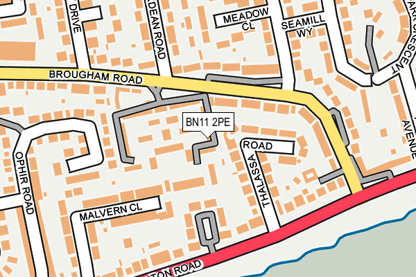 BN11 2PE map - OS OpenMap – Local (Ordnance Survey) BN11 2PE map - OS OpenMap – Local (Ordnance Survey)