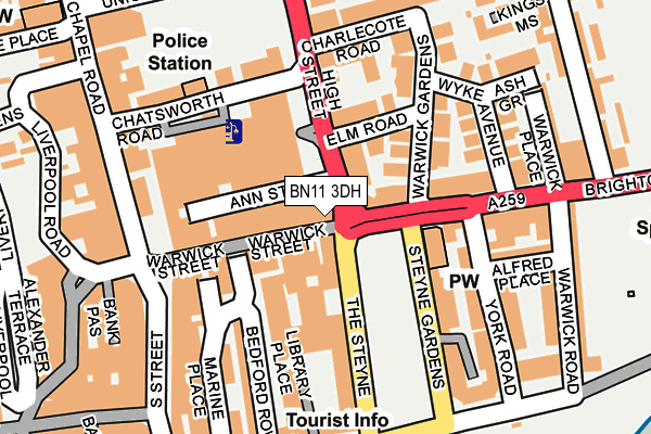 BN11 3DH map - OS OpenMap – Local (Ordnance Survey) BN11 3DH map - OS OpenMap – Local (Ordnance Survey)