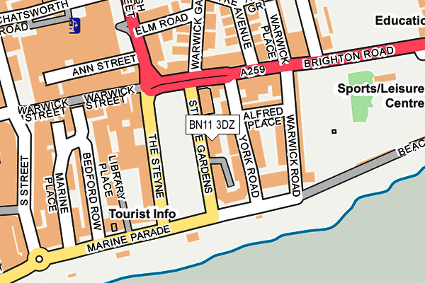 BN11 3DZ map - OS OpenMap – Local (Ordnance Survey) BN11 3DZ map - OS OpenMap – Local (Ordnance Survey)