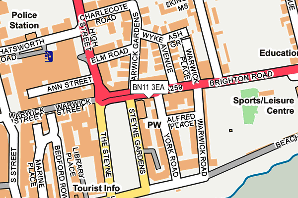 BN11 3EA map - OS OpenMap – Local (Ordnance Survey) BN11 3EA map - OS OpenMap – Local (Ordnance Survey)