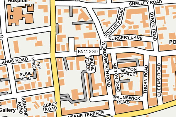 BN11 3GD map - OS OpenMap – Local (Ordnance Survey) BN11 3GD map - OS OpenMap – Local (Ordnance Survey)