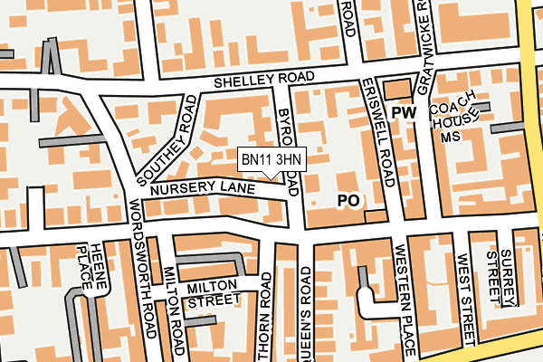 BN11 3HN map - OS OpenMap – Local (Ordnance Survey) BN11 3HN map - OS OpenMap – Local (Ordnance Survey)