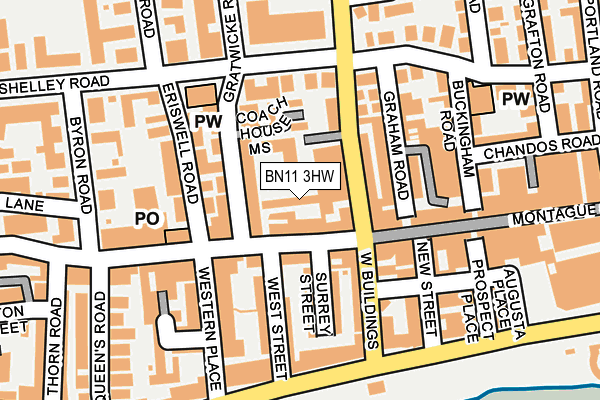 BN11 3HW map - OS OpenMap – Local (Ordnance Survey) BN11 3HW map - OS OpenMap – Local (Ordnance Survey)