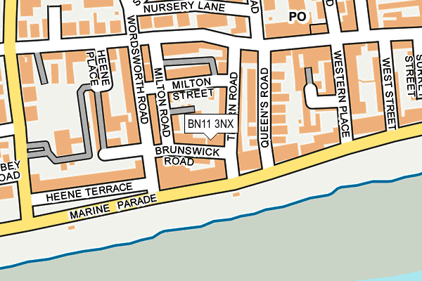BN11 3NX map - OS OpenMap – Local (Ordnance Survey) BN11 3NX map - OS OpenMap – Local (Ordnance Survey)