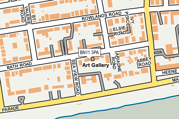 BN11 3PA map - OS OpenMap – Local (Ordnance Survey)