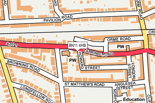 BN11 4HB map - OS OpenMap – Local (Ordnance Survey)