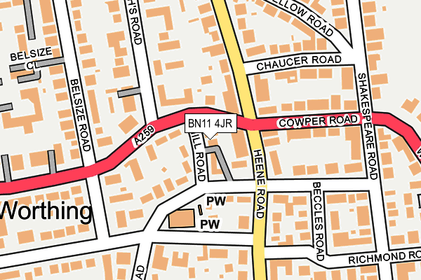 BN11 4JR map - OS OpenMap – Local (Ordnance Survey) BN11 4JR map - OS OpenMap – Local (Ordnance Survey)