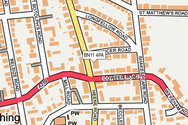 BN11 4PA map - OS OpenMap – Local (Ordnance Survey) BN11 4PA map - OS OpenMap – Local (Ordnance Survey)