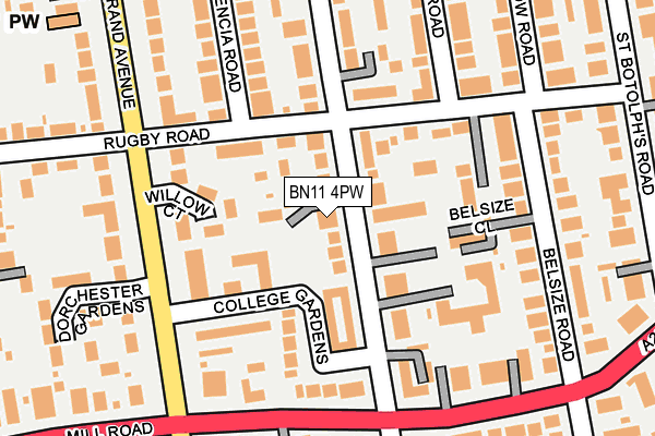 BN11 4PW map - OS OpenMap – Local (Ordnance Survey)