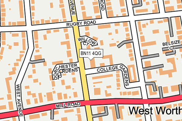 BN11 4QG map - OS OpenMap – Local (Ordnance Survey) BN11 4QG map - OS OpenMap – Local (Ordnance Survey)