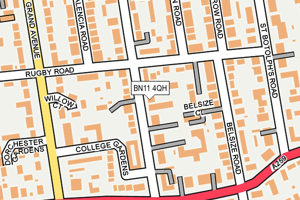 BN11 4QH map - OS OpenMap – Local (Ordnance Survey) BN11 4QH map - OS OpenMap – Local (Ordnance Survey)