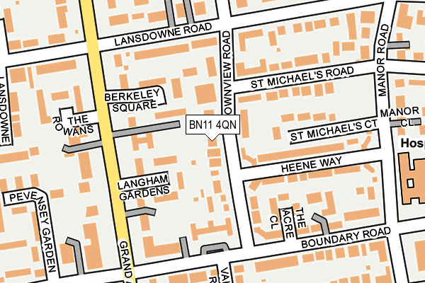 BN11 4QN map - OS OpenMap – Local (Ordnance Survey) BN11 4QN map - OS OpenMap – Local (Ordnance Survey)