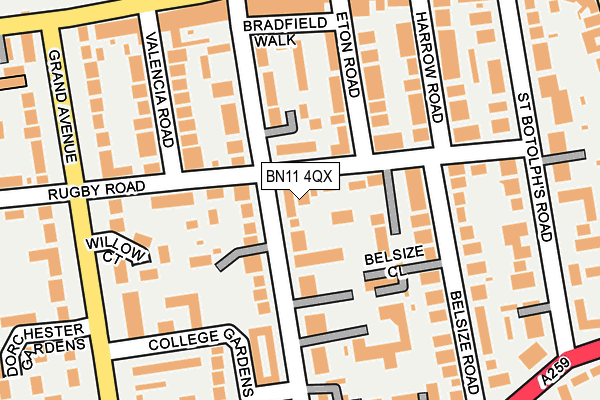 BN11 4QX map - OS OpenMap – Local (Ordnance Survey) BN11 4QX map - OS OpenMap – Local (Ordnance Survey)
