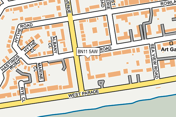 BN11 5AW map - OS OpenMap – Local (Ordnance Survey) BN11 5AW map - OS OpenMap – Local (Ordnance Survey)