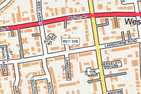 BN11 5HB map - OS OpenMap – Local (Ordnance Survey) BN11 5HB map - OS OpenMap – Local (Ordnance Survey)