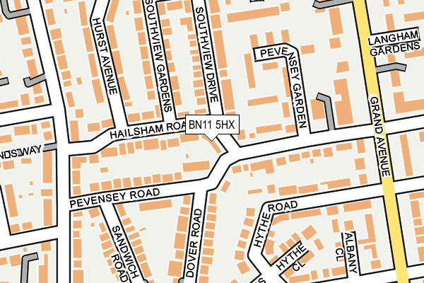 BN11 5HX map - OS OpenMap – Local (Ordnance Survey) BN11 5HX map - OS OpenMap – Local (Ordnance Survey)