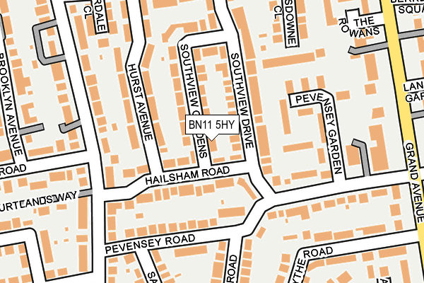 BN11 5HY map - OS OpenMap – Local (Ordnance Survey) BN11 5HY map - OS OpenMap – Local (Ordnance Survey)