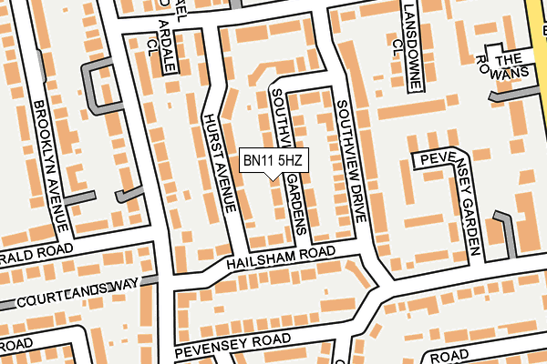 BN11 5HZ map - OS OpenMap – Local (Ordnance Survey) BN11 5HZ map - OS OpenMap – Local (Ordnance Survey)