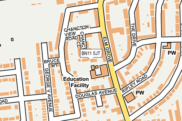 BN11 5JT map - OS OpenMap – Local (Ordnance Survey) BN11 5JT map - OS OpenMap – Local (Ordnance Survey)