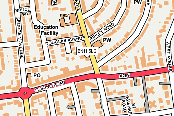 BN11 5LG map - OS OpenMap – Local (Ordnance Survey) BN11 5LG map - OS OpenMap – Local (Ordnance Survey)