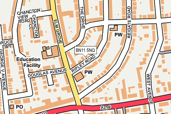 BN11 5NQ map - OS OpenMap – Local (Ordnance Survey)