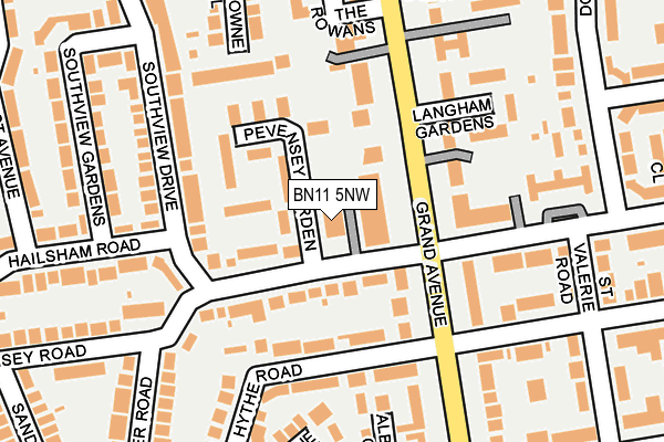 BN11 5NW map - OS OpenMap – Local (Ordnance Survey) BN11 5NW map - OS OpenMap – Local (Ordnance Survey)
