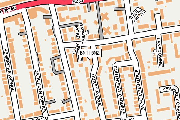 BN11 5NZ map - OS OpenMap – Local (Ordnance Survey) BN11 5NZ map - OS OpenMap – Local (Ordnance Survey)