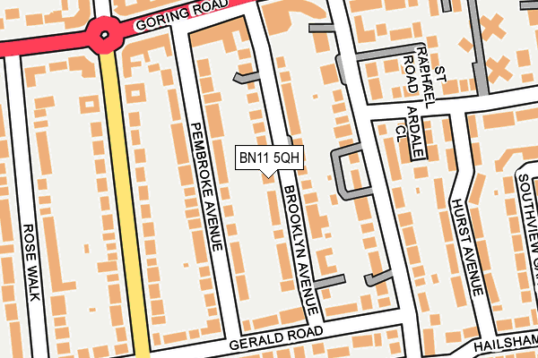 BN11 5QH map - OS OpenMap – Local (Ordnance Survey) BN11 5QH map - OS OpenMap – Local (Ordnance Survey)