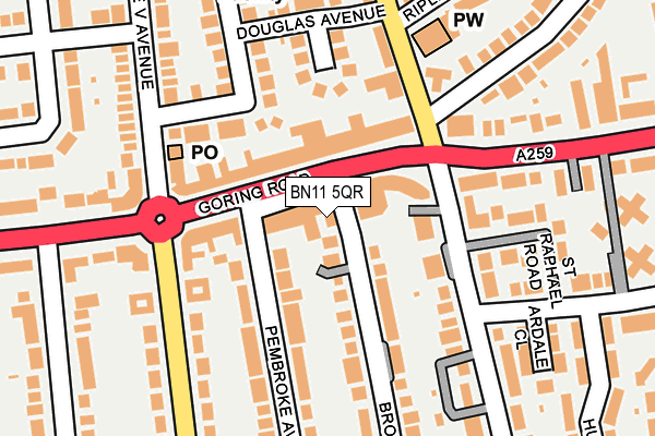 BN11 5QR map - OS OpenMap – Local (Ordnance Survey) BN11 5QR map - OS OpenMap – Local (Ordnance Survey)