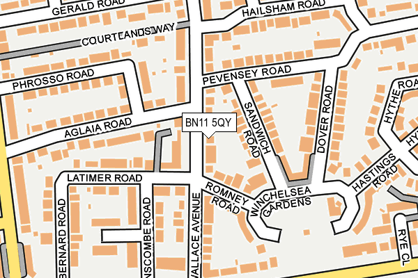 BN11 5QY map - OS OpenMap – Local (Ordnance Survey) BN11 5QY map - OS OpenMap – Local (Ordnance Survey)