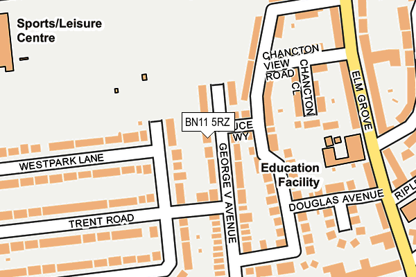 BN11 5RZ map - OS OpenMap – Local (Ordnance Survey)