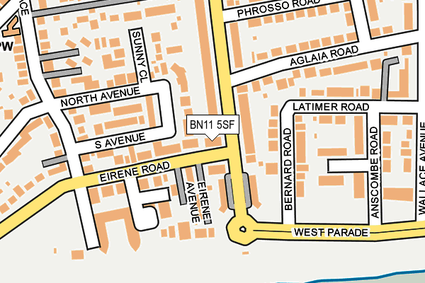 BN11 5SF map - OS OpenMap – Local (Ordnance Survey) BN11 5SF map - OS OpenMap – Local (Ordnance Survey)