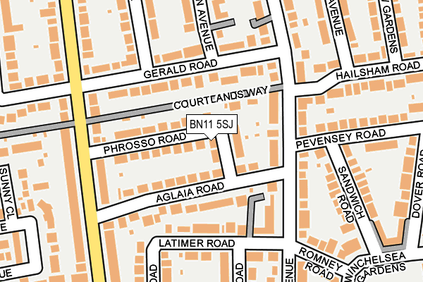 BN11 5SJ map - OS OpenMap – Local (Ordnance Survey) BN11 5SJ map - OS OpenMap – Local (Ordnance Survey)