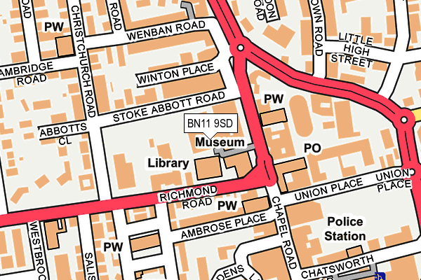 BN11 9SD map - OS OpenMap – Local (Ordnance Survey) BN11 9SD map - OS OpenMap – Local (Ordnance Survey)