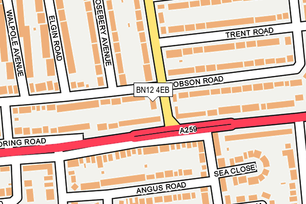 BN12 4EB map - OS OpenMap – Local (Ordnance Survey) BN12 4EB map - OS OpenMap – Local (Ordnance Survey)
