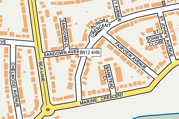 BN12 4HN map - OS OpenMap – Local (Ordnance Survey)